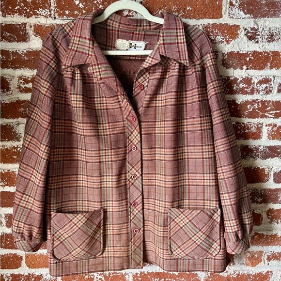 70s Vintage Marty Gutmacker Red Plaid Shacket - Picture 4 of 6